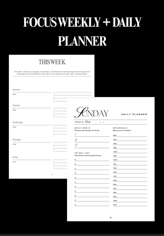 Simple Digital Weekly to Daily Planner