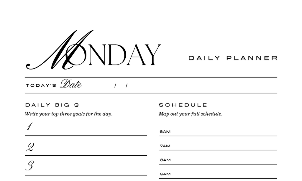 Simple Digital Weekly to Daily Planner